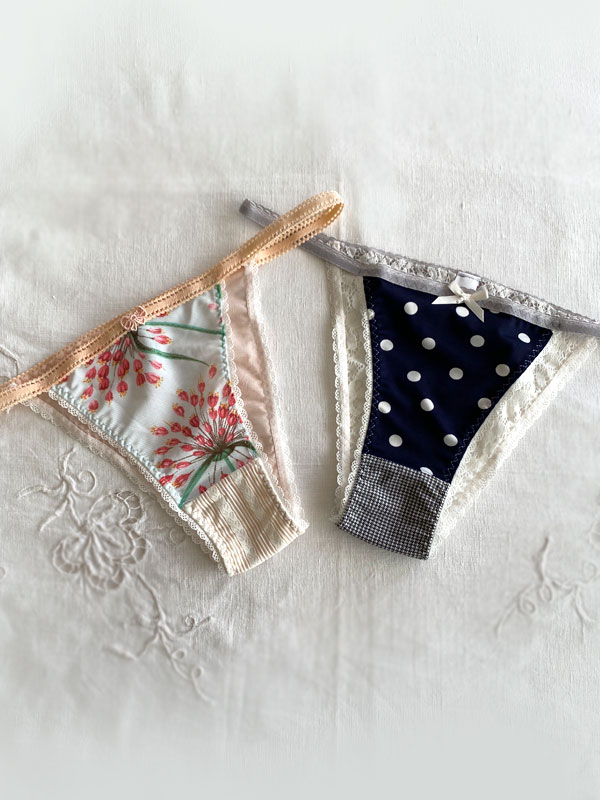 Set de 2 Braguitas Brasileñas de Lencería Feliz y Sostenible Hecha a Mano por ai!culotte
