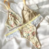 Conjunto Flori con tanga y sujetador triángulo - Lencería sostenible
