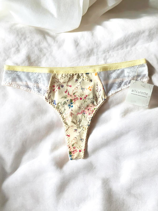Tanga Flori algodón orgánico - Lencería sostenible